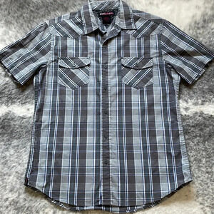 🔥4/$20 Tony  Hawk Plaid Short Sleeve Button Down